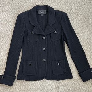St. John Caviar Black Blazer - Excellent Condition -  Size 2